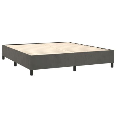 vidaXL Cama box spring con colchón terciopelo gris oscuro 180x200 cm