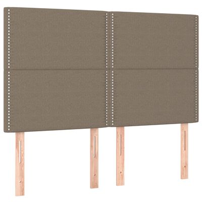 vidaXL Cabeceros 4 unidades tela gris taupe 72x5x78/88 cm