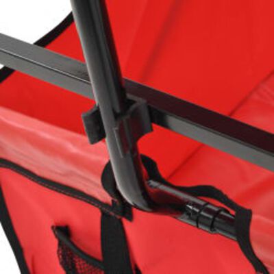 vidaXL Carrito de mano plegable de acero con capota rojo