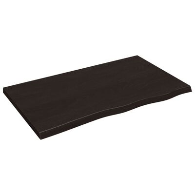 vidaXL Tablero mesa madera roble tratada marrón oscuro 100x60x(2-4) cm
