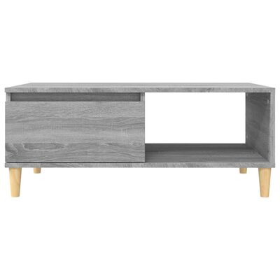 vidaXL Mesa de centro madera contrachapada gris Sonoma 90x50x36,5 cm