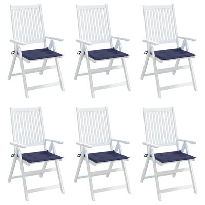vidaXL Cojines para muebles palets 6 uds tela azul marino 40x40x3 cm