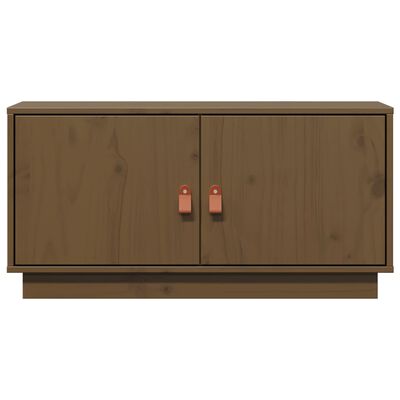 vidaXL Mueble de TV madera maciza de pino marrón miel 80x34x40 cm