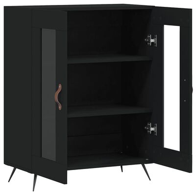 vidaXL Aparador de madera de ingeniería negro 69,5x34x90 cm