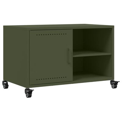 vidaXL Mueble de TV de acero verde oliva 68x39x43,5 cm