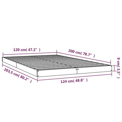 vidaXL Estructura de cama sin colchón madera de pino blanca 120x200 cm