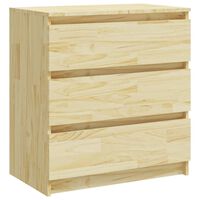 vidaXL Mesita de noche madera maciza de pino 60x36x64 cm