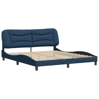 vidaXL Cama sin colchón tela azul 180x200 cm