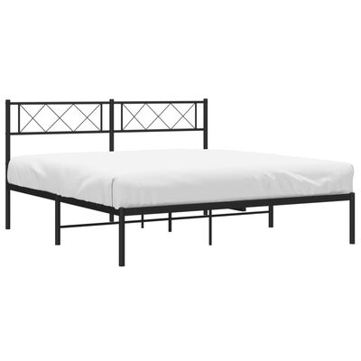 vidaXL Estructura cama sin colchón con cabecero metal negro 120x200 cm