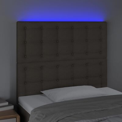 vidaXL Cabecero con luces LED tela gris taupe 80x5x118/128 cm
