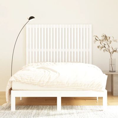 vidaXL Cabecero de cama de pared madera maciza pino blanco 140x3x110cm