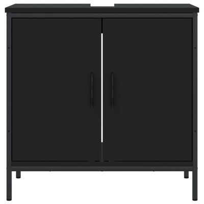 vidaXL Armario para lavabo de baño madera ingeniería negro 60x30x60 cm