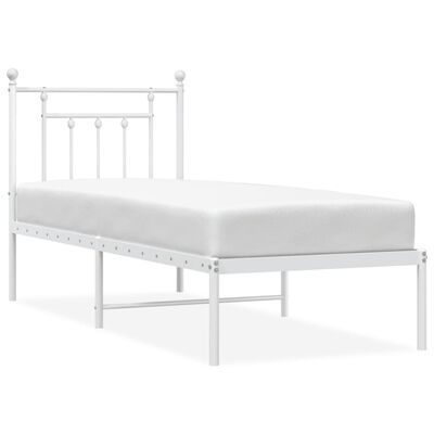 vidaXL Estructura cama sin colchón con cabecero metal blanco 75x190 cm