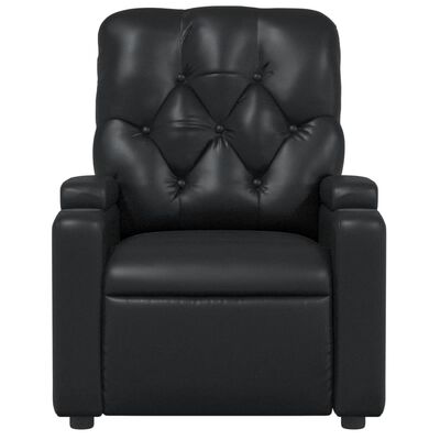 vidaXL Sillón de masaje reclinable cuero sintético negro