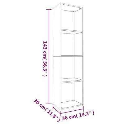 vidaXL Estantería/mueble de TV contrachapada roble ahumado 36x30x143cm