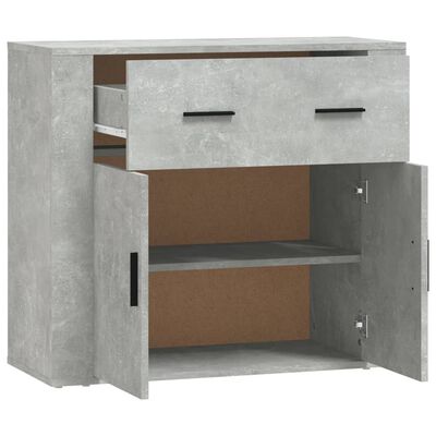 vidaXL Aparador de madera contrachapada gris hormigón 80x33x70 cm