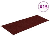 vidaXL Alfombrilla autoadhesiva escalera 15 uds rojo 60x25 cm