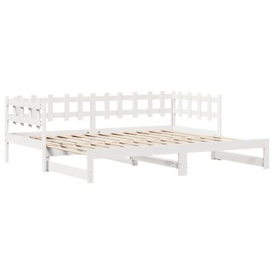 vidaXL Sofá cama nido con cajones madera maciza pino blanca 80x200 cm