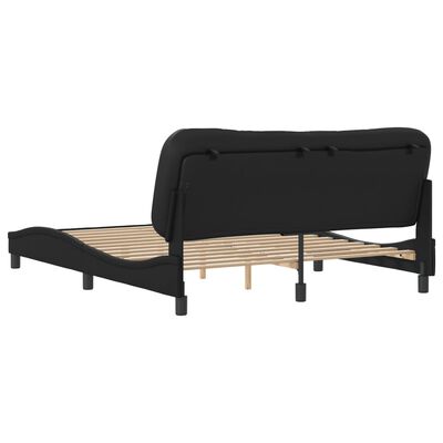 vidaXL Estructura de cama sin colchón cuero sintético negro 160x200 cm