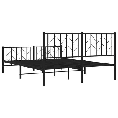 vidaXL Estructura cama sin colchón con estribo metal negro 150x200 cm