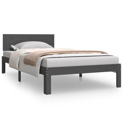 vidaXL Estructura de cama sin colchón madera de pino gris 100x200 cm