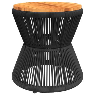 vidaXL Mesa de centro base de alambre madera acacia negro Ø 45x44 cm