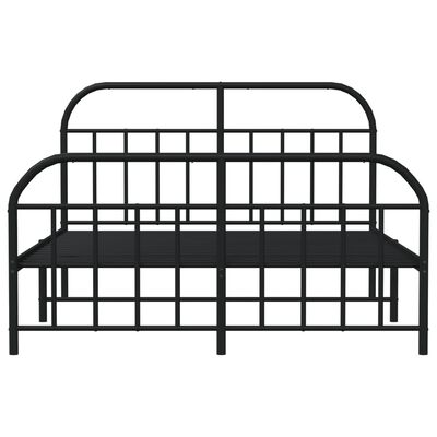 vidaXL Estructura cama sin colchón con estribo metal negro 160x200 cm