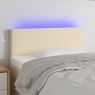 vidaXL Cabecero con LED de tela color crema 100x5x78/88 cm