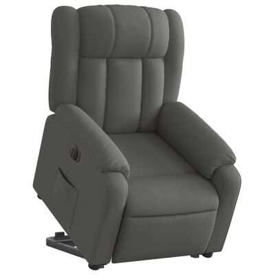 vidaXL Sillón eléctrico reclinable elevable de tela gris oscuro