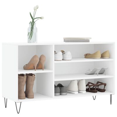 vidaXL Mueble zapatero madera contrachapada blanco 102x36x60 cm