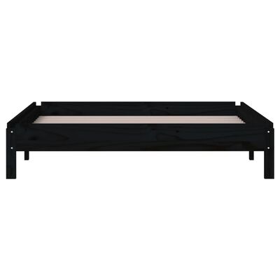 vidaXL Cama apilable de madera pino maciza negro 100x200 cm