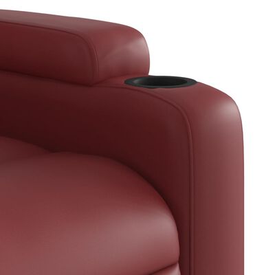 vidaXL Sillón reclinable de cuero sintético rojo tinto