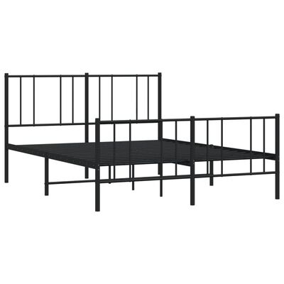 vidaXL Estructura cama sin colchón con estribo metal negro 150x200 cm