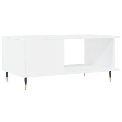 vidaXL Mesa de centro madera contrachapada blanco 90x50x40 cm