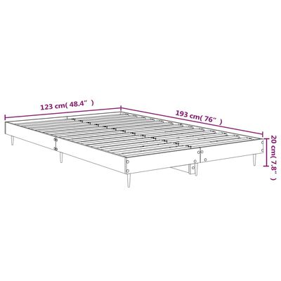 vidaXL Estructura de cama madera de ingeniería blanco brillo 120x190cm