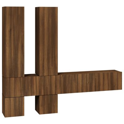 vidaXL Mueble de pared para TV madera contrachapada roble marrón