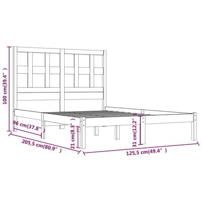 vidaXL Estructura de cama madera maciza de pino blanca 120x200 cm