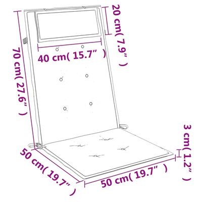 vidaXL Cojines de silla con respaldo alto 4 uds tela Oxford rojo