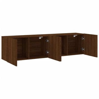 vidaXL Muebles para TV de pared 2 unidades roble marrón 80x30x41 cm