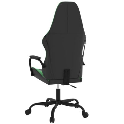 vidaXL Silla gaming de masaje cuero sintético negro y verde