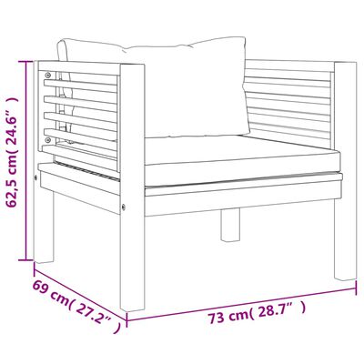 vidaXL Muebles de jardín 8 pzas cojines madera maciza de acacia