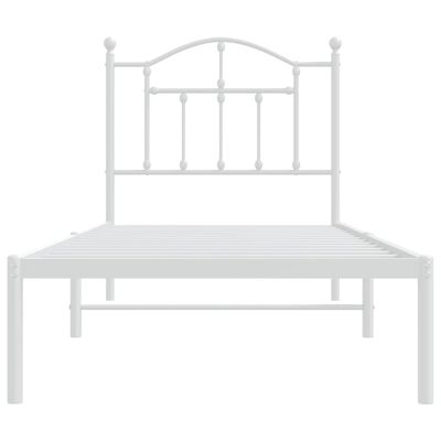 vidaXL Estructura de cama de metal con cabecero blanco 90x190 cm