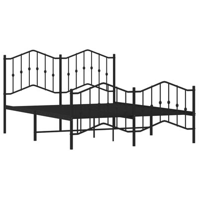 vidaXL Estructura cama sin colchón con estribo metal negro 150x200 cm