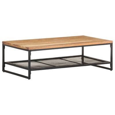 vidaXL Mesa de centro de madera maciza de acacia 110x60x35 cm