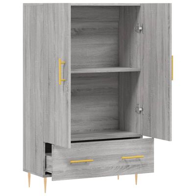 vidaXL Aparador alto madera de ingeniería gris Sonoma 69,5x31x115 cm