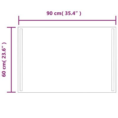 vidaXL Espejo de baño con LED 60x90 cm