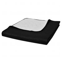 Colcha acolchada a doble cara negro blanco 170x210 cm