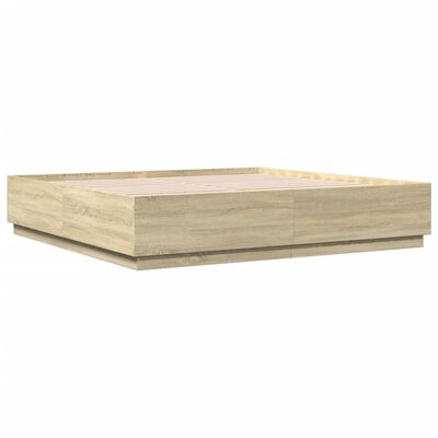 vidaXL Estructura de cama madera de ingeniería roble Sonoma 180x200 cm