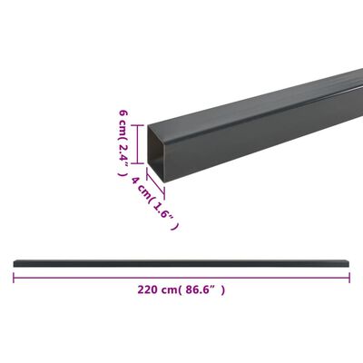 vidaXL Postes de valla de jardín 30 uds acero gris 220 cm