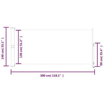 vidaXL Toldo lateral retráctil de jardín azul 140x300 cm